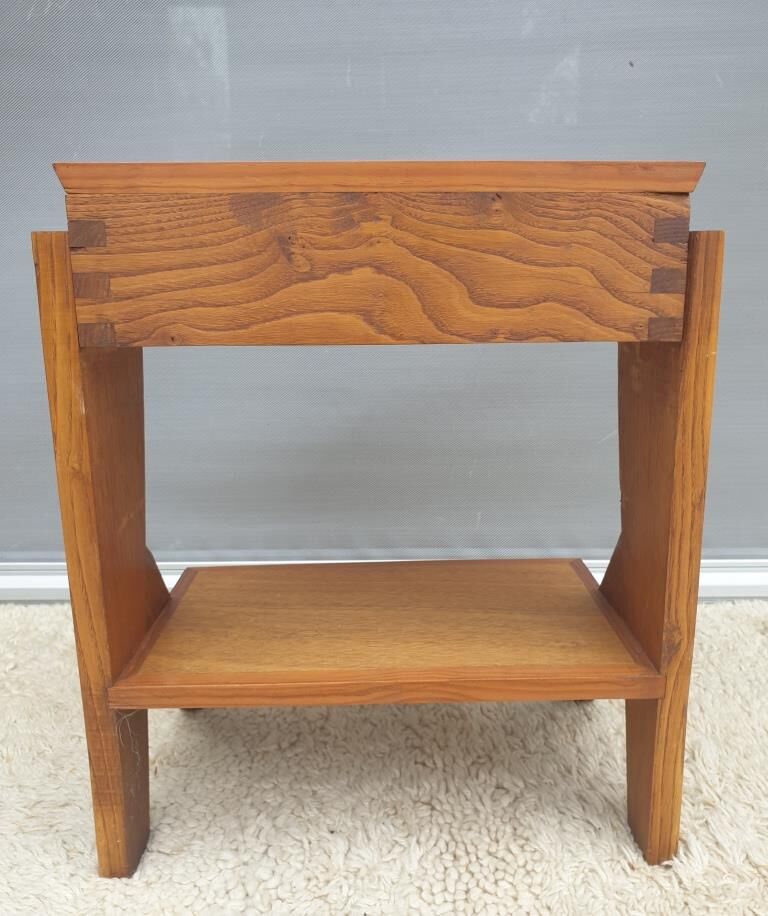 Vintage retro bedside table compass foot