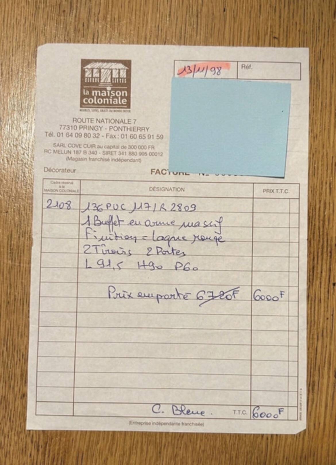 Buffet in solid Asian elm