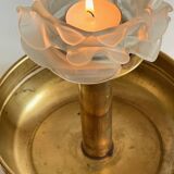 Vintage brass and glass centerpiece candle holder