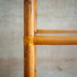 Vintage bamboo arch bookshelf, 1970s