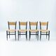Chaises italiennes Chiavari en hêtre et paille noires, années 1950