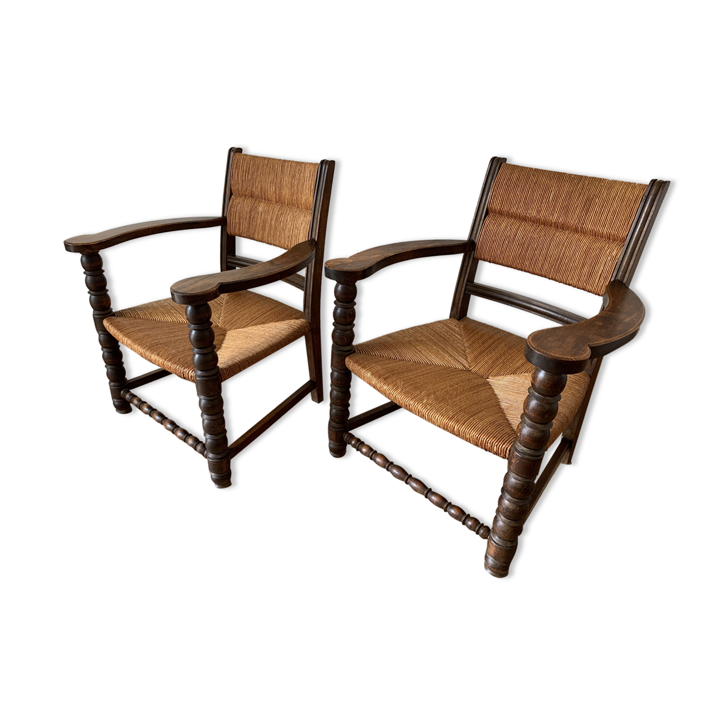 Pair of mulched armchairs