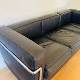 LC2, Le Corbusier for Cassina, Threeseater, Chrome and Leather