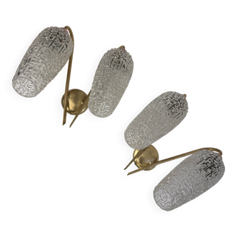Pair of vintage double wall sconces "MAISON ARLUS"