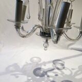 Lustre en verre de murano forme goutte ancien 6 branches vintage