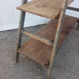 Old stepladder wooden shelf