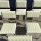 7 chaises de salle à manger chromées des années 1970 Hollywood Regency Modernist Vintage Table Italian