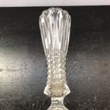Vase sur pied verre moulé vintage