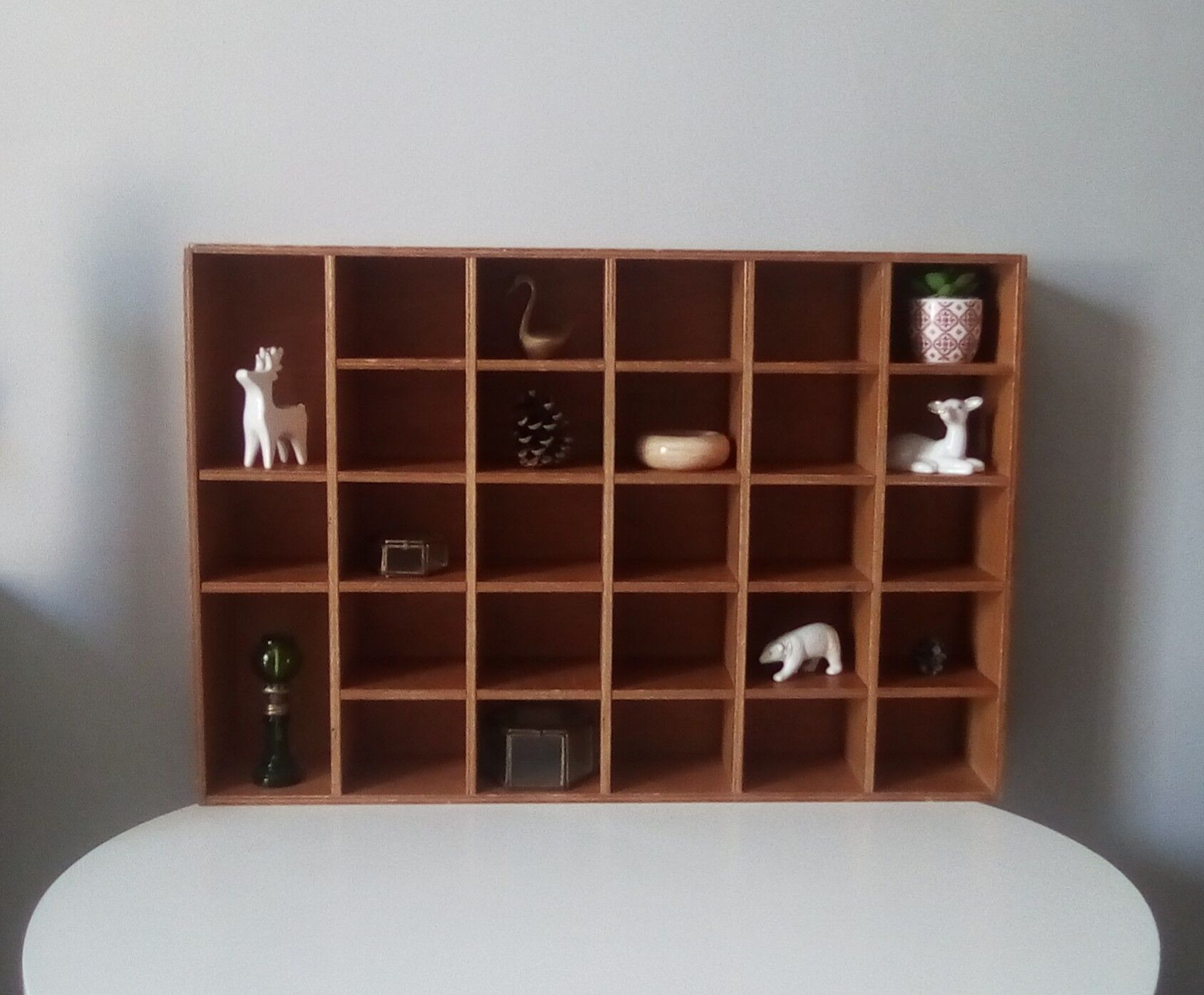 Vintage workshop shelf locker 28 boxes