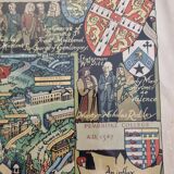 Historical Panorama of the University of Cambridge, Printed in Great Britain, 76 x 61 cm