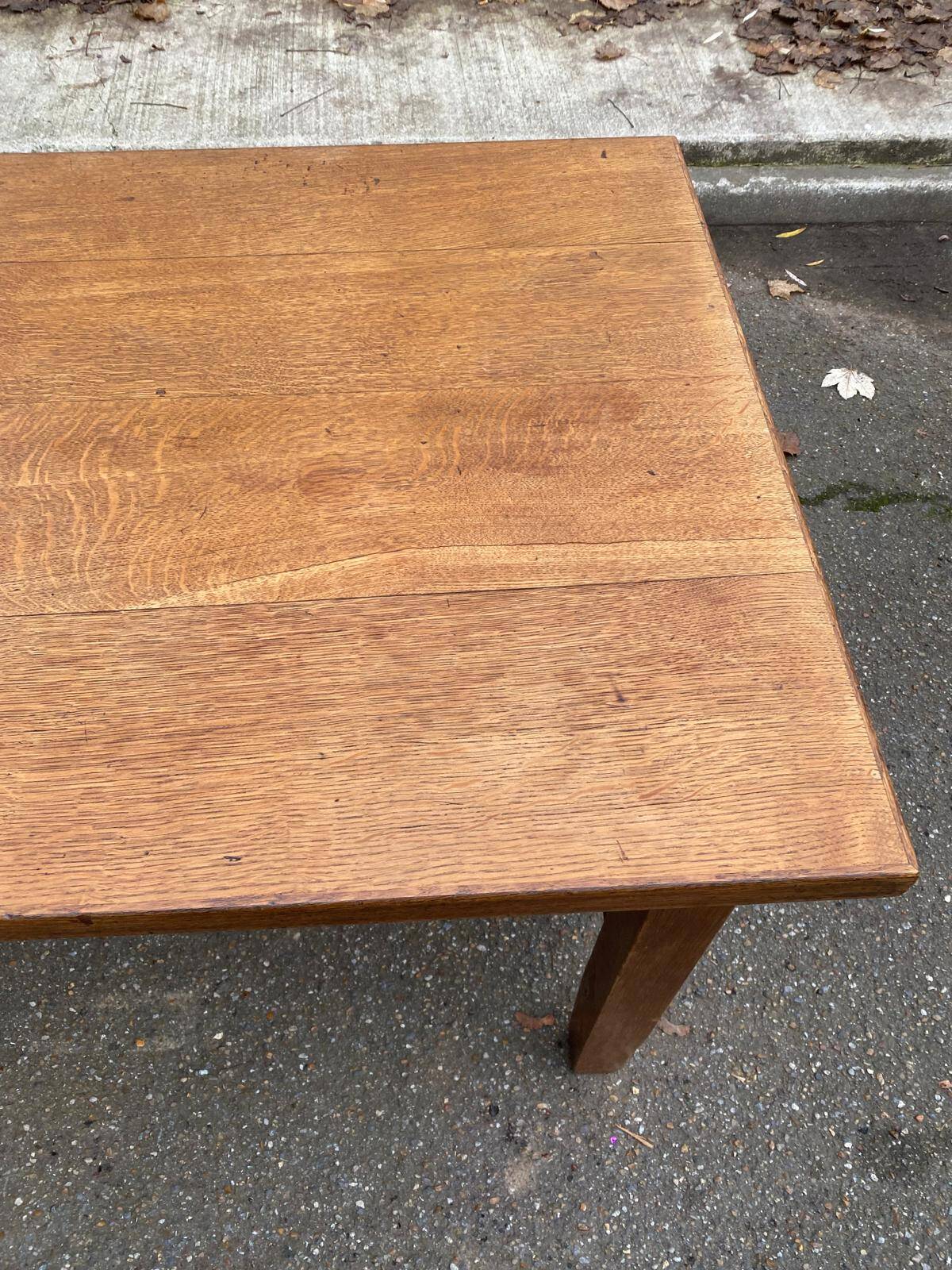 19th century solid oak farmhouse table, 140x80cm