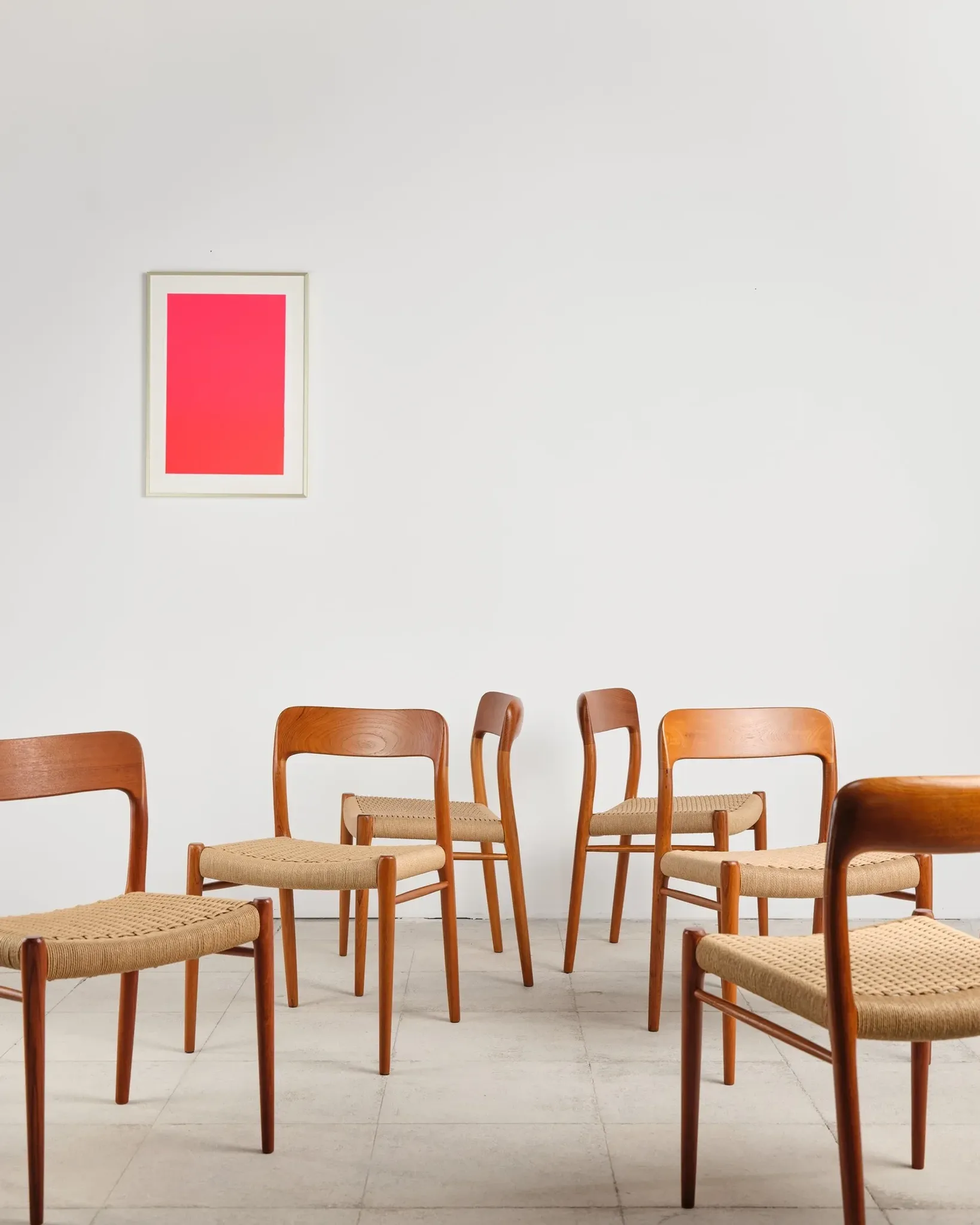 6 chairs model 75 in teak by Niels O. Møller, Denmark, 1950s