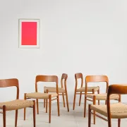 6 chairs model 75 in teak by Niels O. Møller, Denmark, 1950s