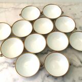 Set of 12 bowls with 2 porcelain handles
