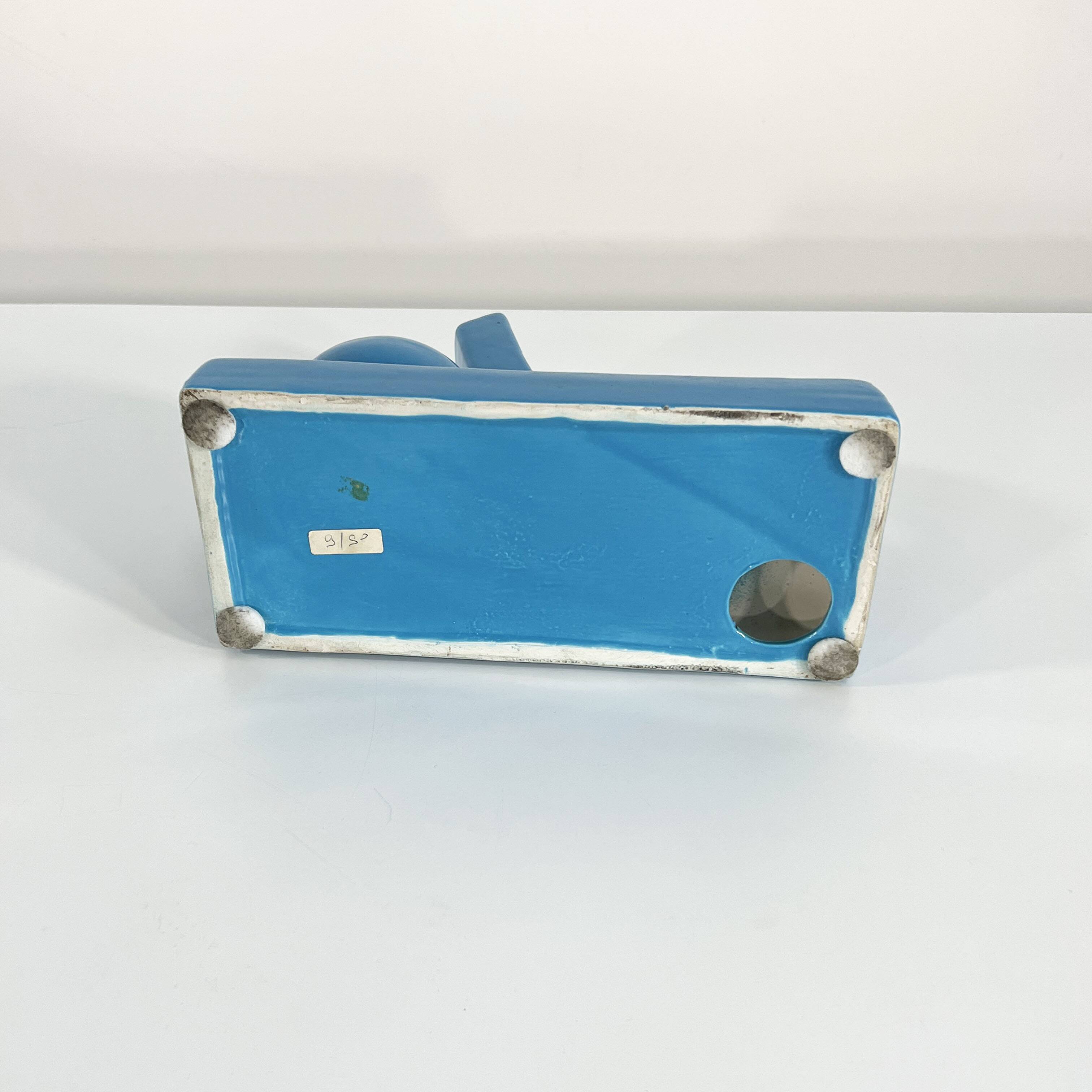 Italian blue ceramic vase, 1970s