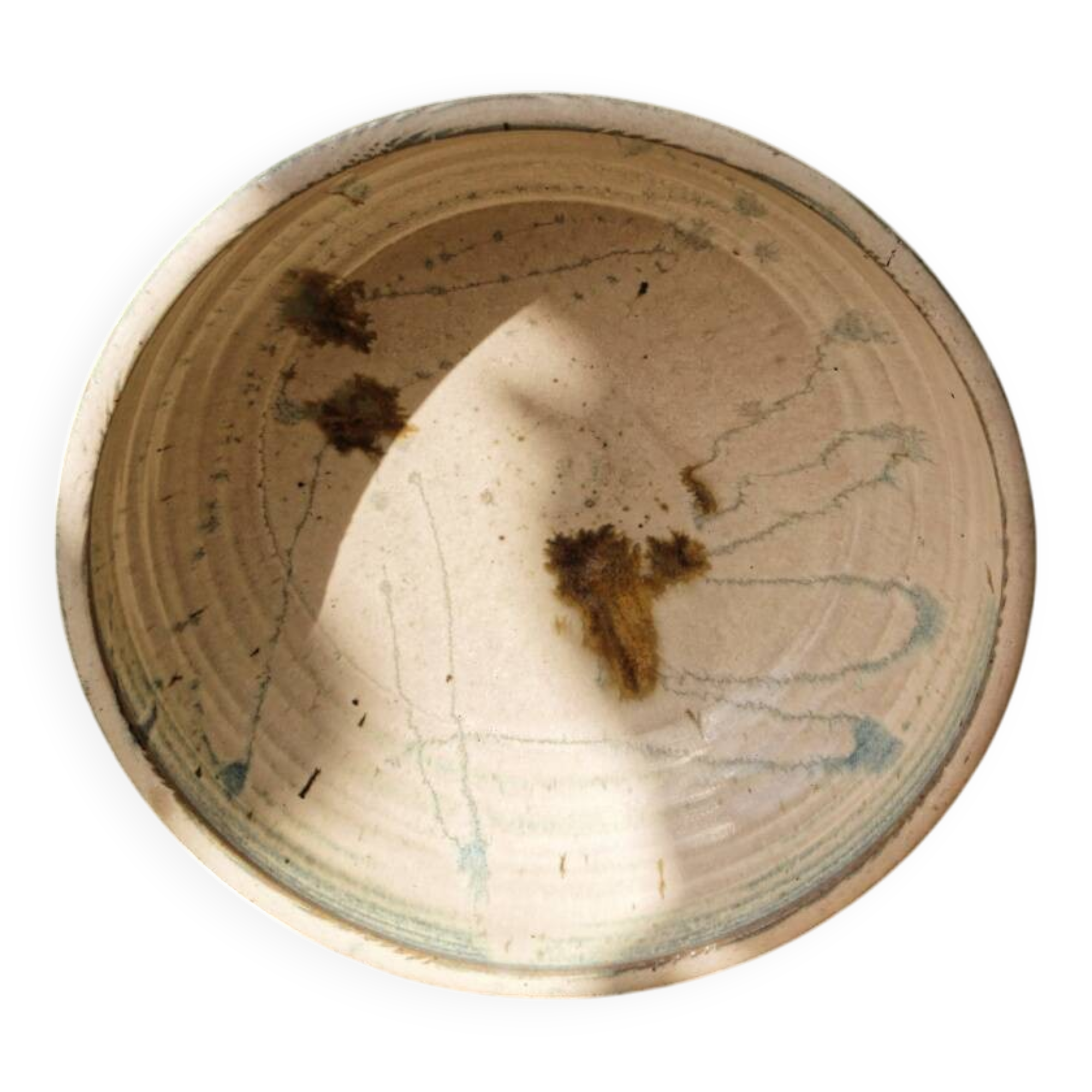 Hollow stoneware dish, signed Yves Loiselet