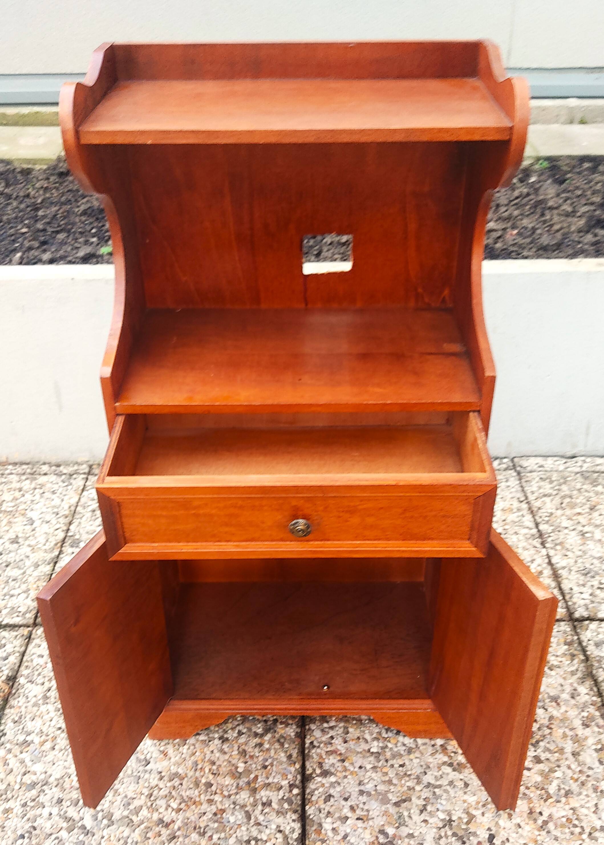 Cherry wood bedside table, Louis-Philippe style