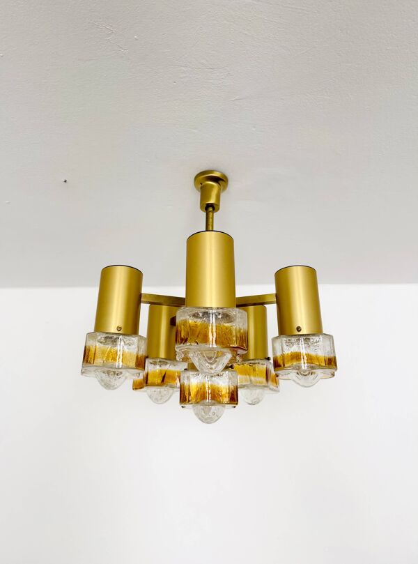 Plafonnier en verre de Murano italien