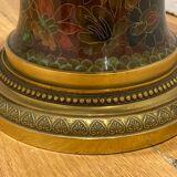 Pair of large table lamps formed of gilded bronze vases & Chinese cloisonné enamels