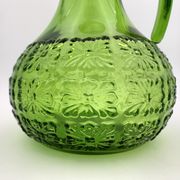 Vintage glass pitcher, chlorophyll green, Italy - 1960s-1970s.