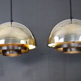 Pendant light “Milieu” Golden Line 24-carat-gold-plated. By Jo Hammerborg for Fog & Mørup. Denmark 1
