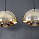 Pendant light “Milieu” Golden Line 24-carat-gold-plated. By Jo Hammerborg for Fog & Mørup. Denmark 1