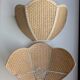 Pair of shell sconces in braided raffia