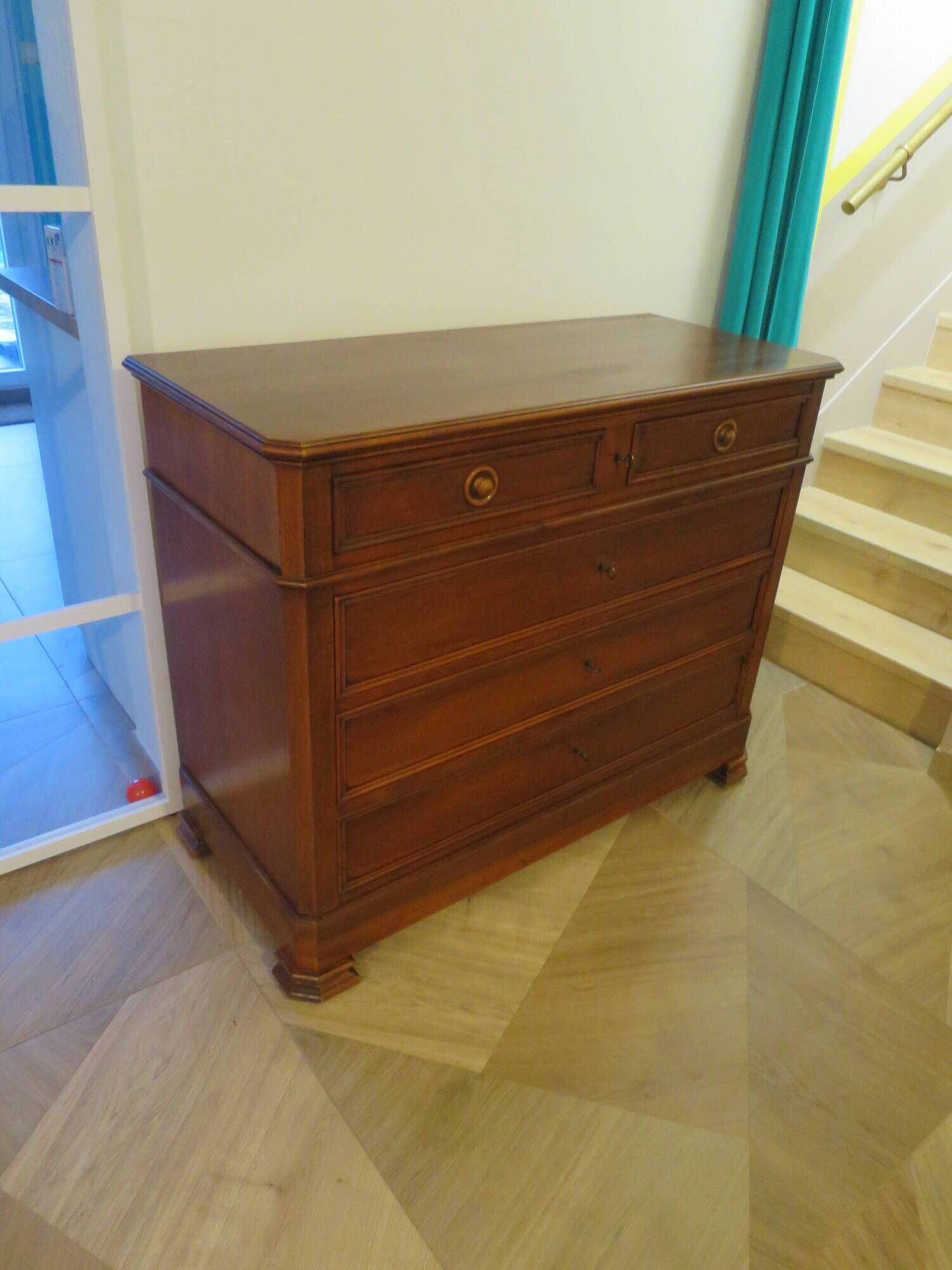 Rare - Pretty Louis Philippe chest of drawers – Mahogany – 5 drawers – 4 locks – Barn furniture