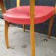 Pair of red vintage bridge armchairs