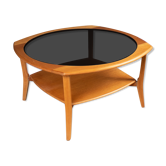 Table basse retro teak années 1960 Jentique Teak & Glass
