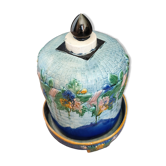 Antique Victorian Art Majolica Earthenware Cheese Cover with Dish