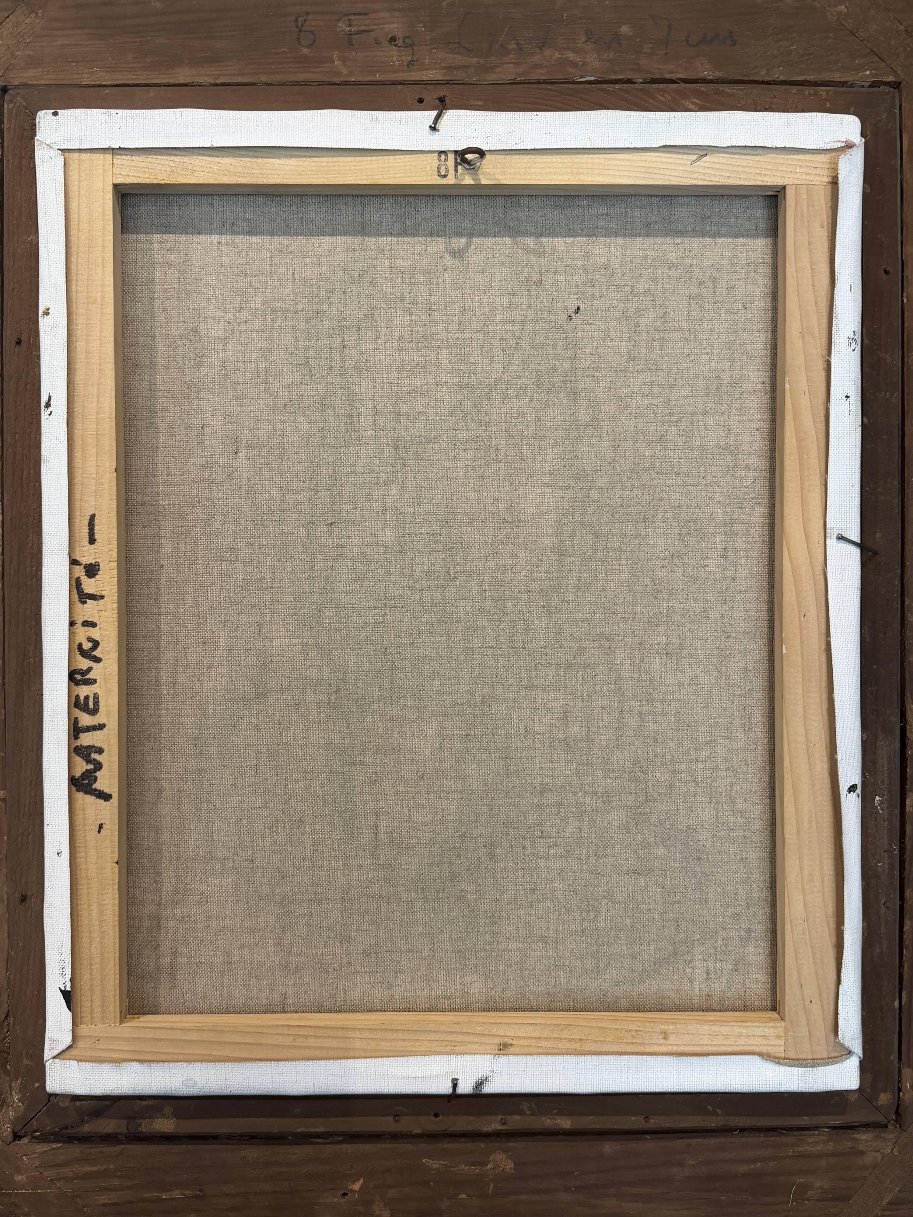 Serge reggiani, acrylic on canvas "maternity" signed (1922 - 2004)