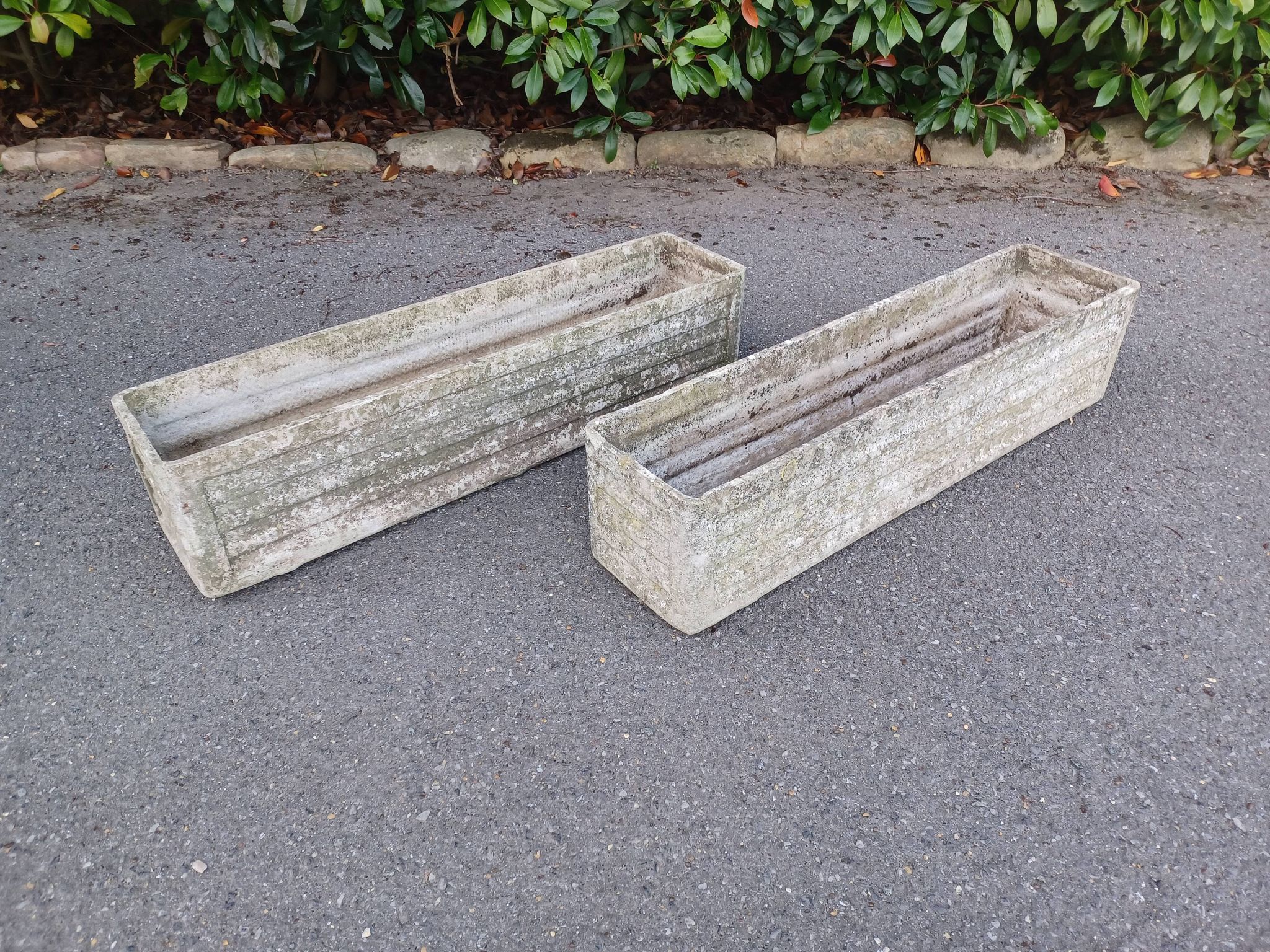 Pair of planters, eternit fiber cement concrete, 50's