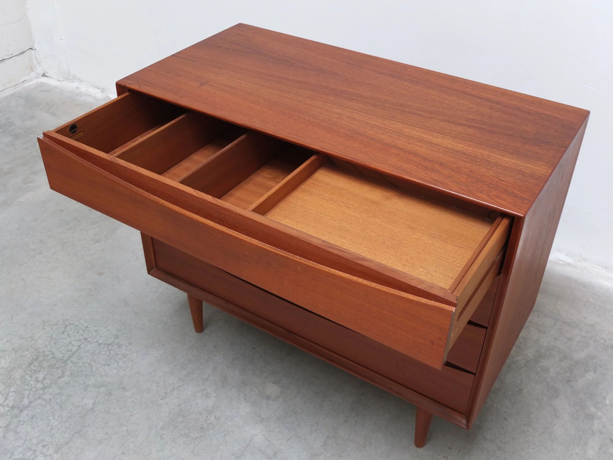 Freestanding chest of drawers in teak by Arne Vodder for Sibast, 1960s