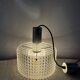 Acrylic pendant light with diamond pattern, chrome, 1970s