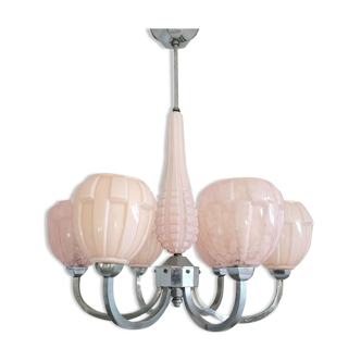 Pink Art Deco chandelier