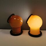 A set of EPOKE II wall lights, designed by Michael Bang for Holmegaard Denmark 1975-1981.