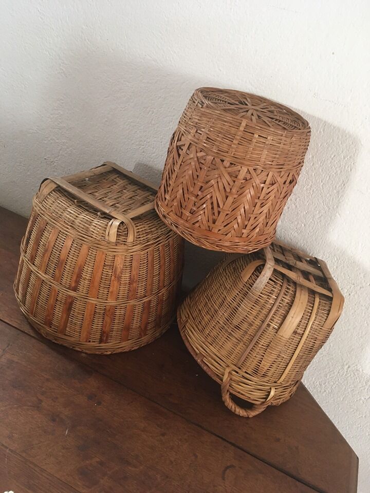 Lot of three matching pot covers