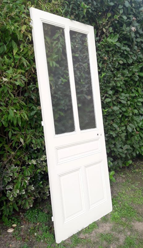 Old translucent glass communication door 82.5x214.2cm