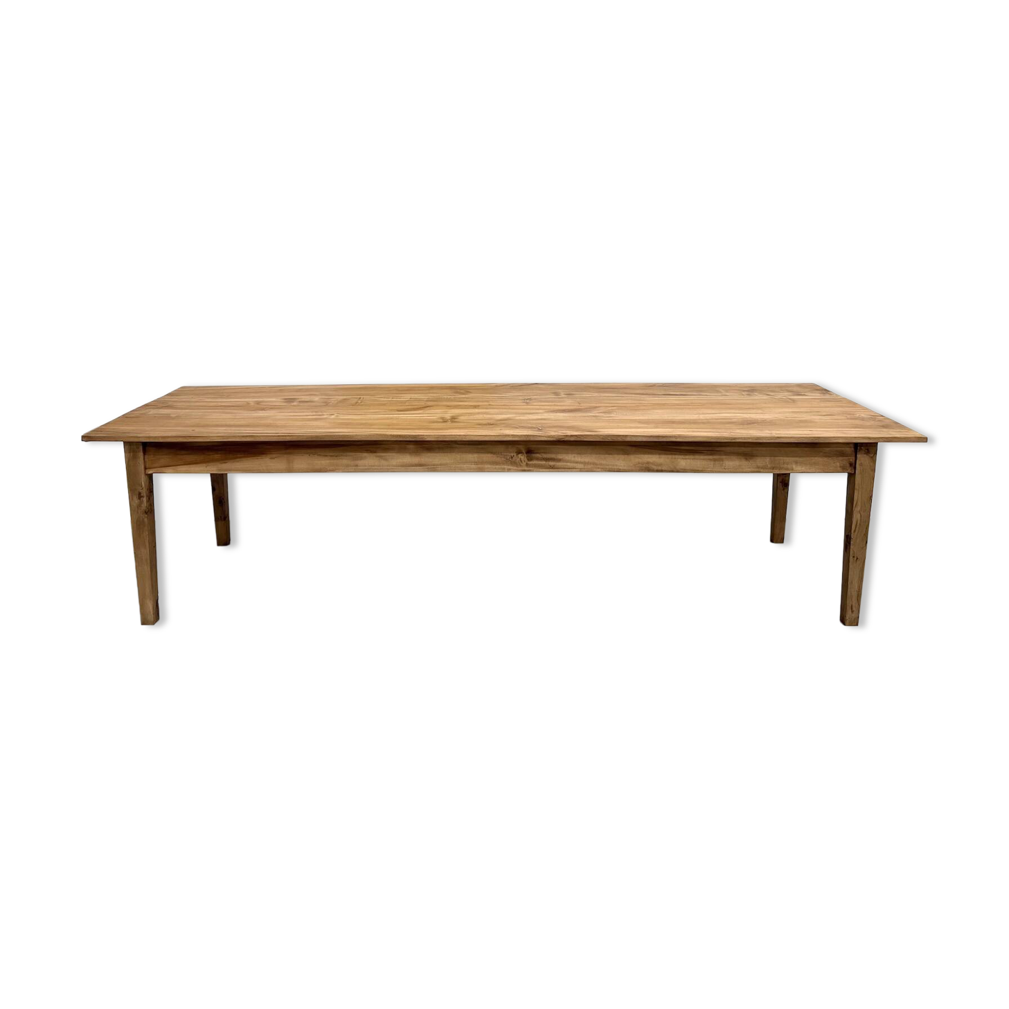 XXL solid walnut table with tapered legs