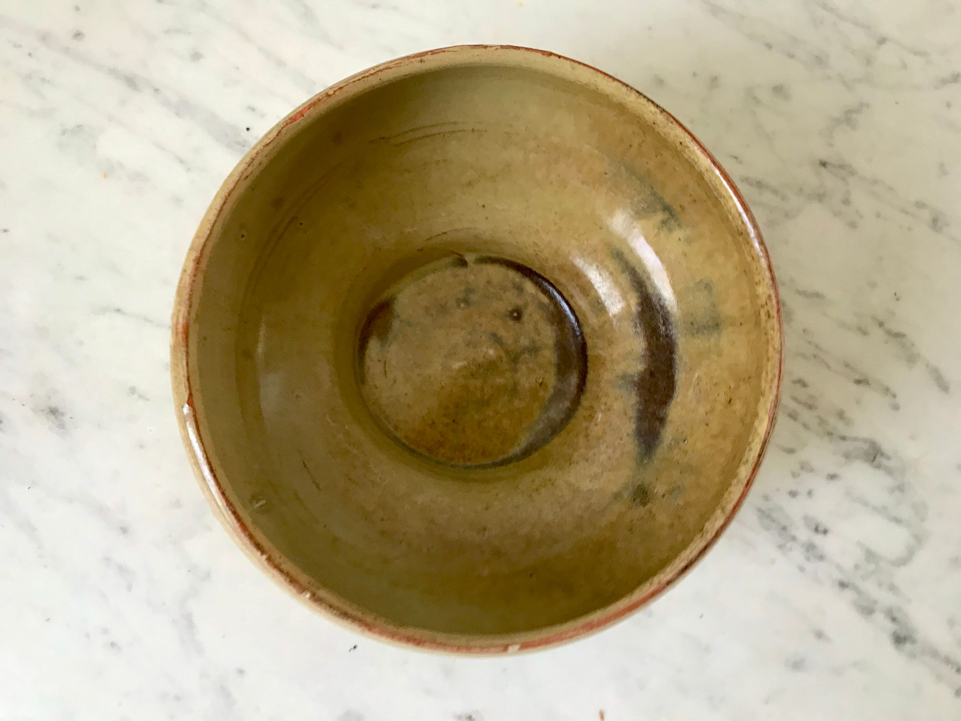 Ceramic bowl / glazed pottery signed 60s-70s