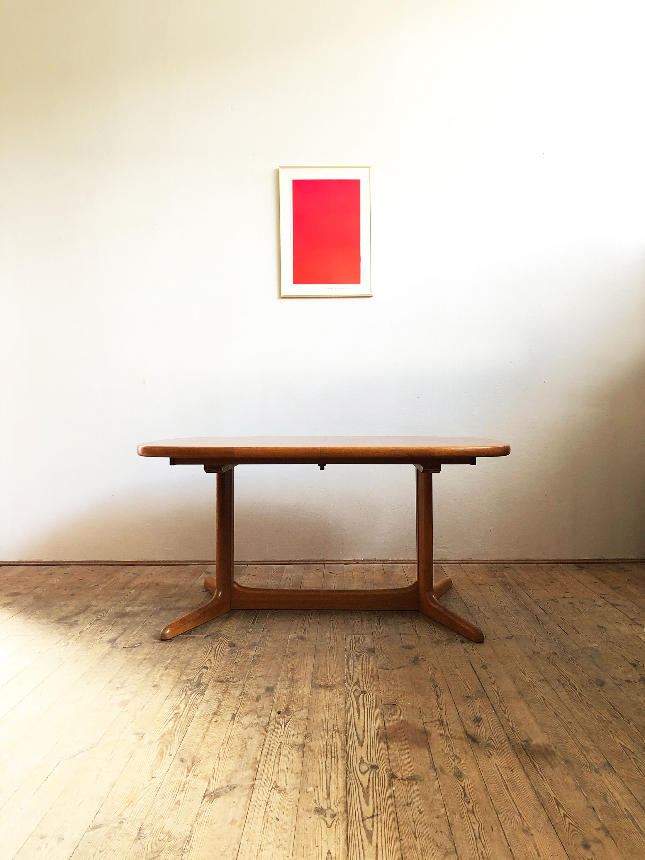 Oval danish mid-century extendable teak dining table by Rasmus, 1960s