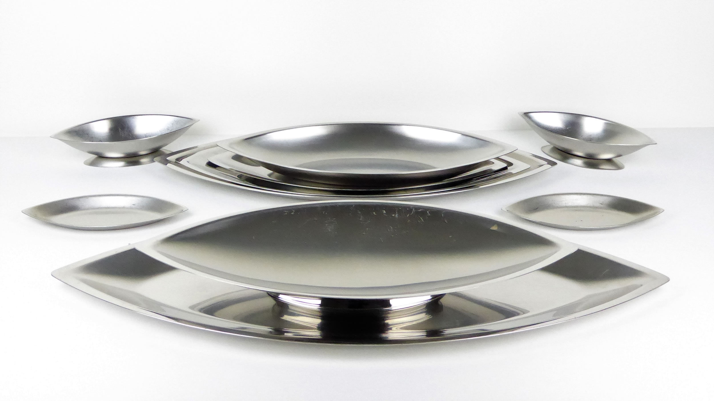 "Cosmos" dishes Guy Degrenne stainless steel 1970