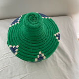 Bohemian artisanal Moroccan box colored green and blue