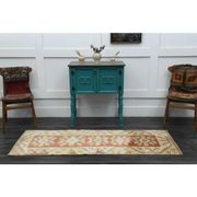 1970s Vintage Turkish Handmade Wool & Cotton Orange Runner Rug 69X196