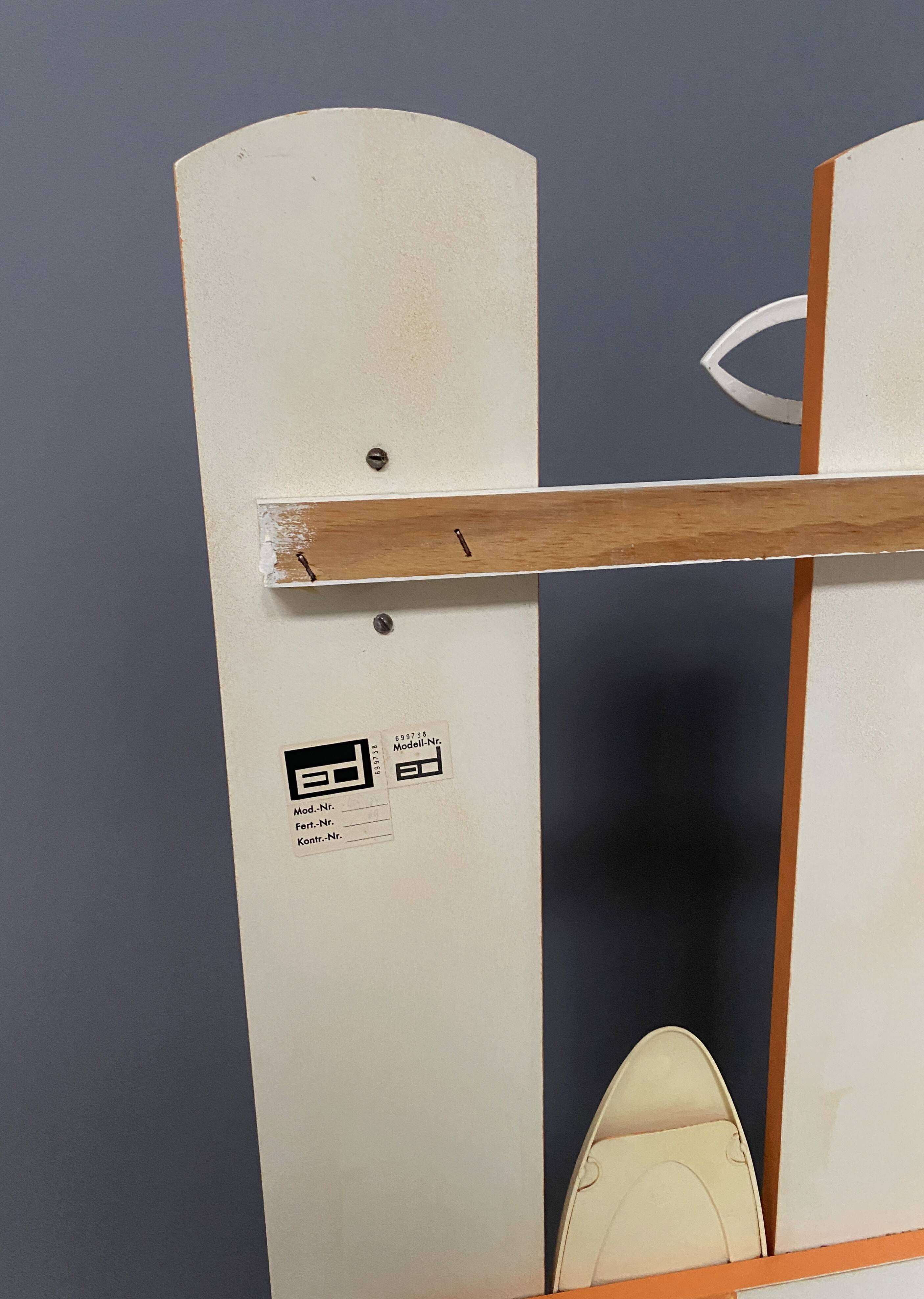 Orange wall unit Coat rack 1970s by ED Design