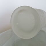 Vase en verre givré, dépoli, made in Italy, décor de pommes et de raisins