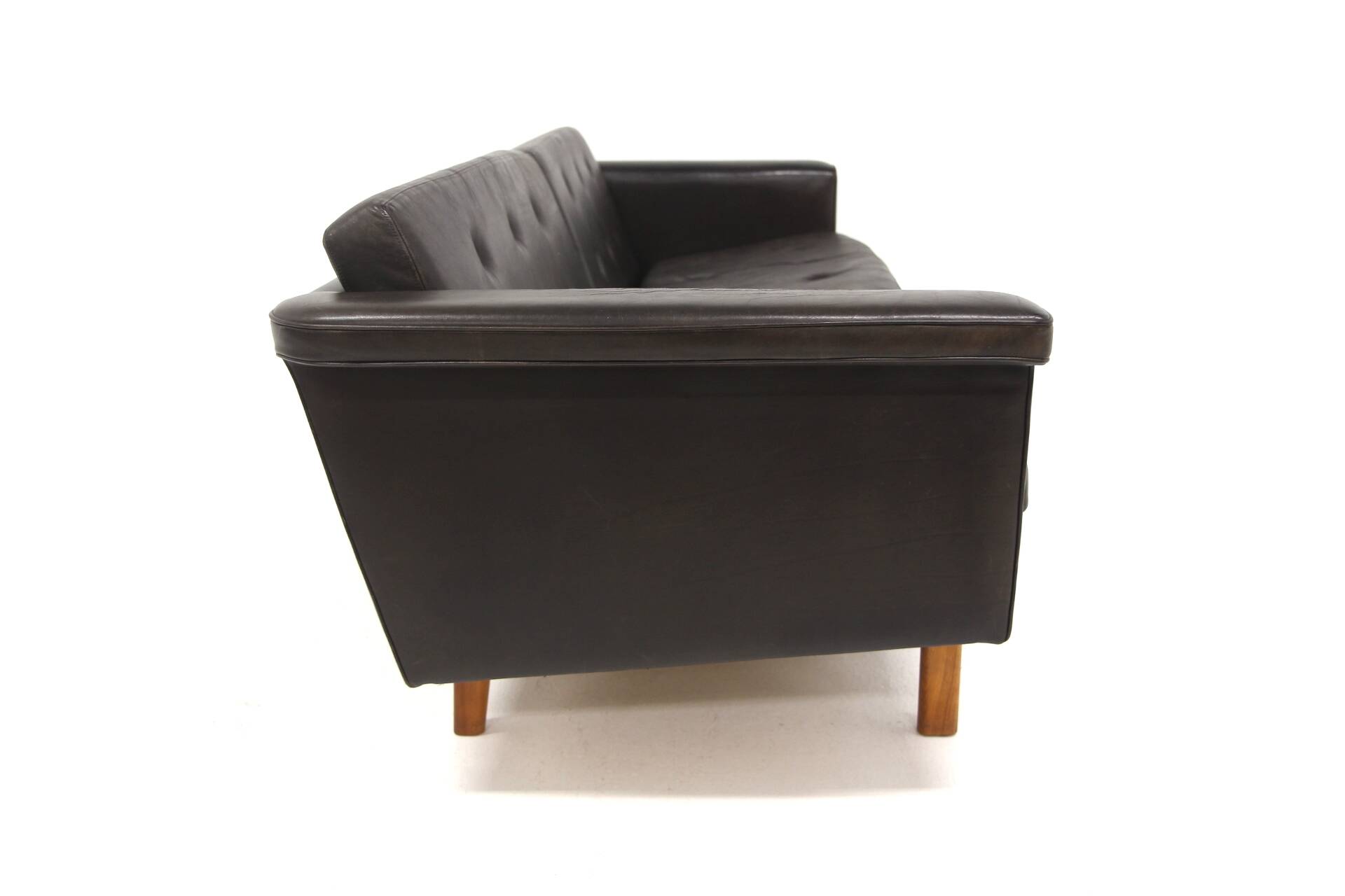 Scandinavian leather sofa, Karl Erik Ekselius for JOC, Sweden, 1950