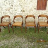 4 caned chairs, Gondola model, from Baumann, 1970s