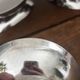 Vintage set of 6 stainless steel bowls, two-in-one design for ice cream and avocados.